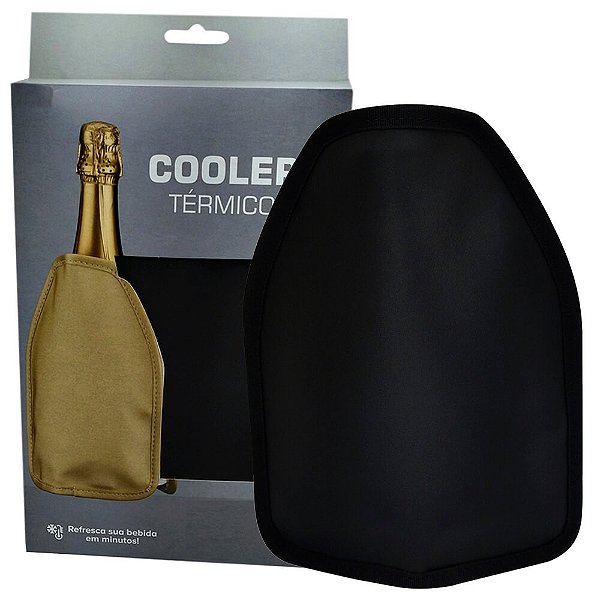 Cooler Térmico Bolsa Térmica Preta com Gel Vinho Espumante
