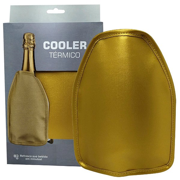 Cooler Térmico Bolsa Térmica Dourada com Gel Vinho Espumante