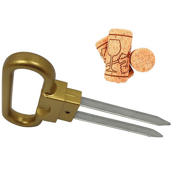 Kit 10 Abridor Saca-rolhas Duas Lâminas Inox (pinça) Dourado Boccati