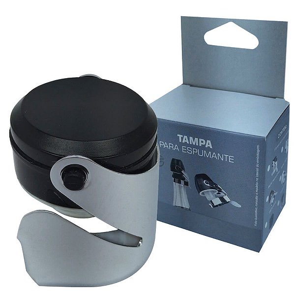 Tampa para Espumante Koala Metal/Plástico (preta)