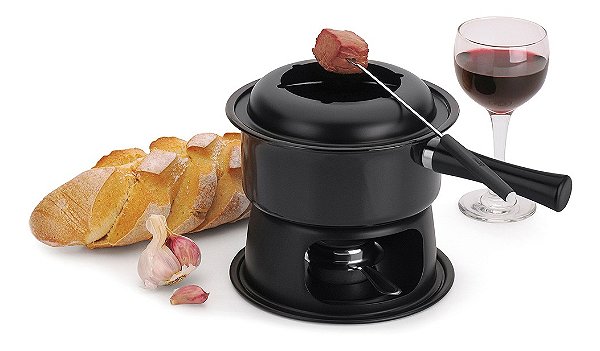 Conjunto para Fondue Forma Inox Lugano Preto - 11 peças