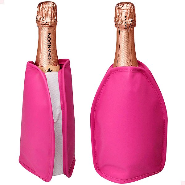 Bolsa Térmica Cooler Térmico Rosa Com Gel Vinho Espumante