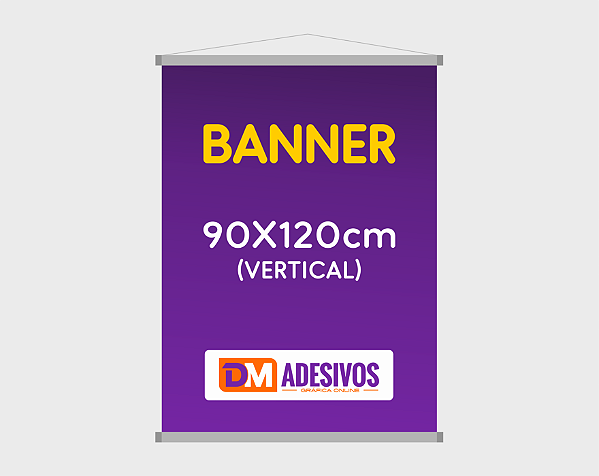 BANNER EM LONA 90X120CM (VERTICAL)