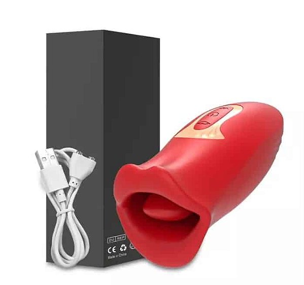 VIBRADOR BOCA ESTIMULADORA COM MOVIMENTOS E VIBRAÇÃO