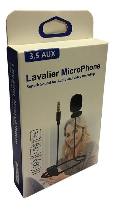 Microfone Lapela Com Fio hsx M 13 - Video Recording - Entrevistas - NAV CELL