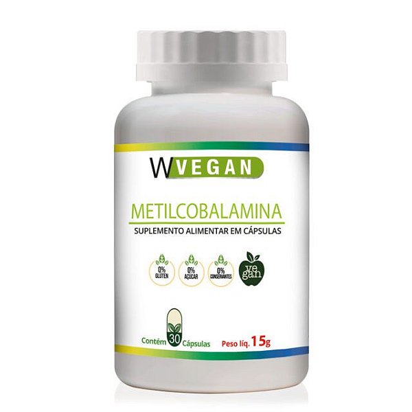 Vitamina B12 Metilcobalamina 9,94mcg 30 capsulas - WVegan