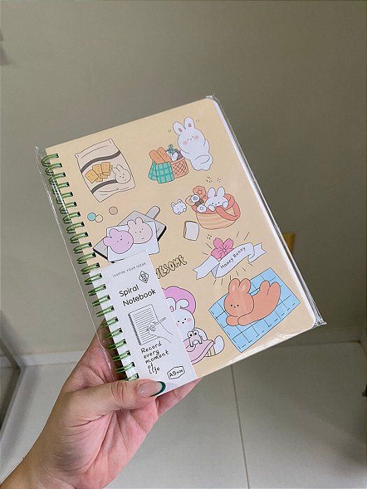 Caderno A5 Kawaii Coelhinhos