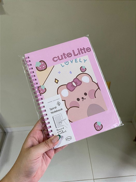 Caderno A5 Kawaii Urso Cute
