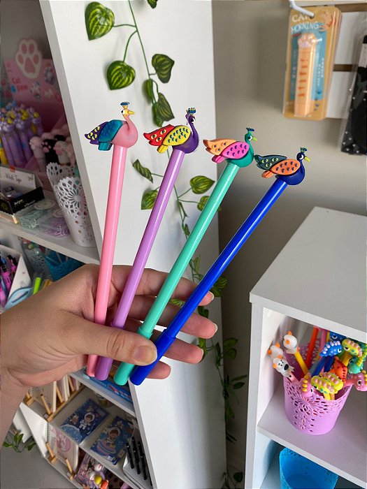 OFERTA Caneta Fofa Pavão
