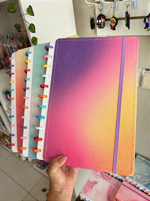 Caderno de Disco Glitter GG