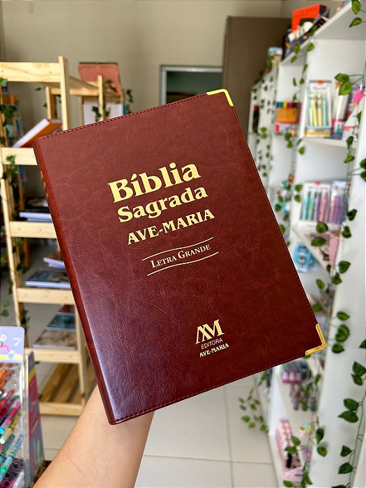 Bíblia Sagrada Ave Maria Letra Grande Marrom