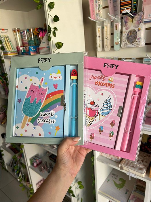 Kit Diário + Caneta Docinho Fofy