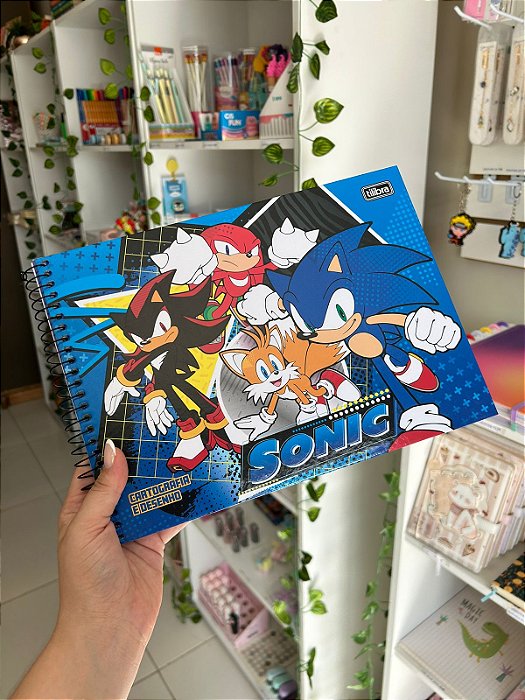 Caderno de Desenho Sonic 80f