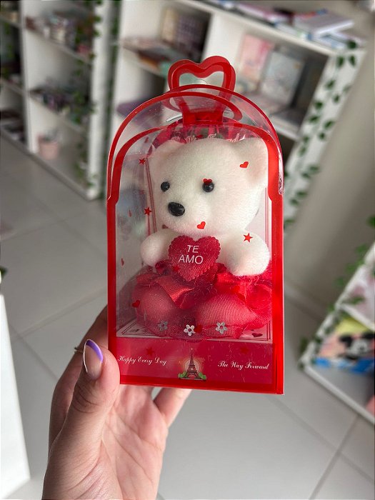 Mini Urso de Pelúcia Eu Te Amo