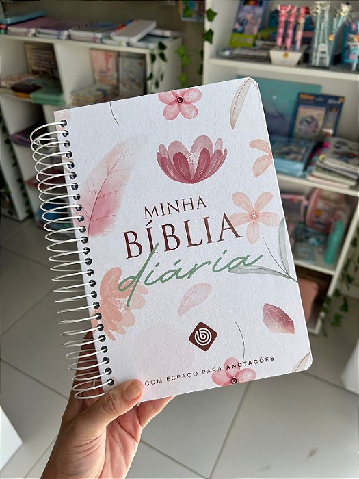 Minha Bíblia Diária NVI Branca Flores C/ Espaço Para Anotações