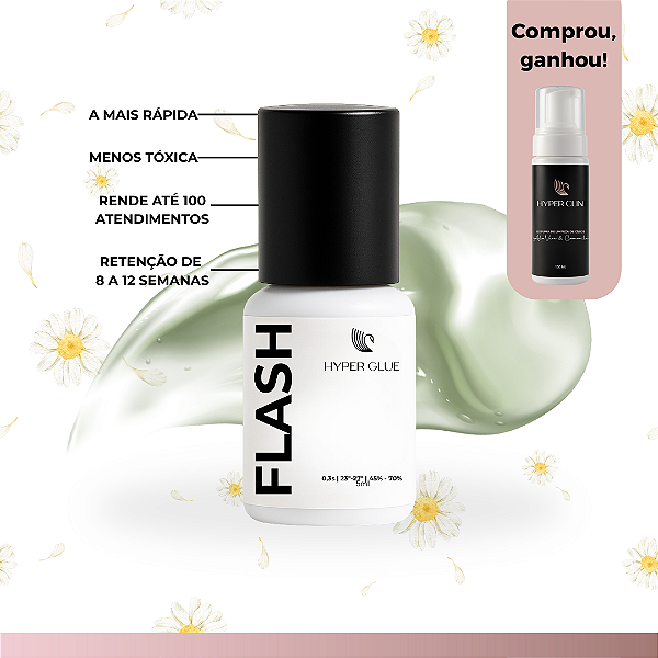 🌿 Cola Flash 5ml + Brinde Hyper Clin 150ml