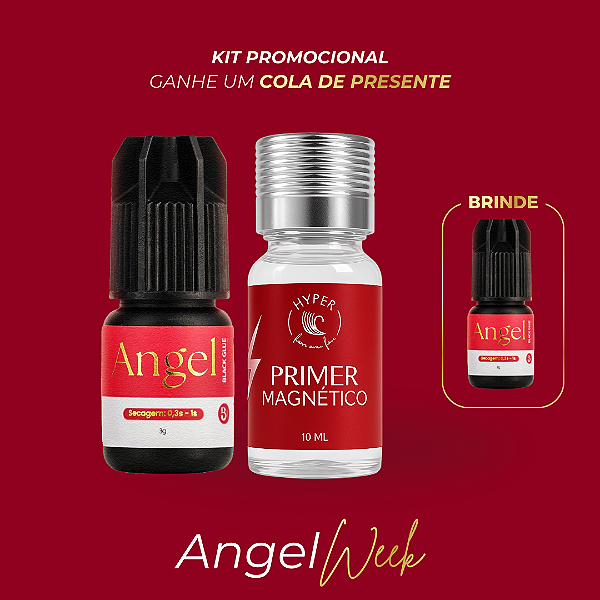 Kit Cola Angel + Primer Magnético + Angel Grátis | Alta Estabilidade | Angel Week
