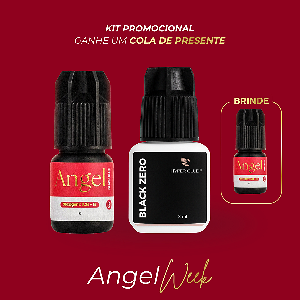 Kit Angel + Black Zero HyperGlue + Angel Grátis | Retenção e Estabilidade | Angel Week