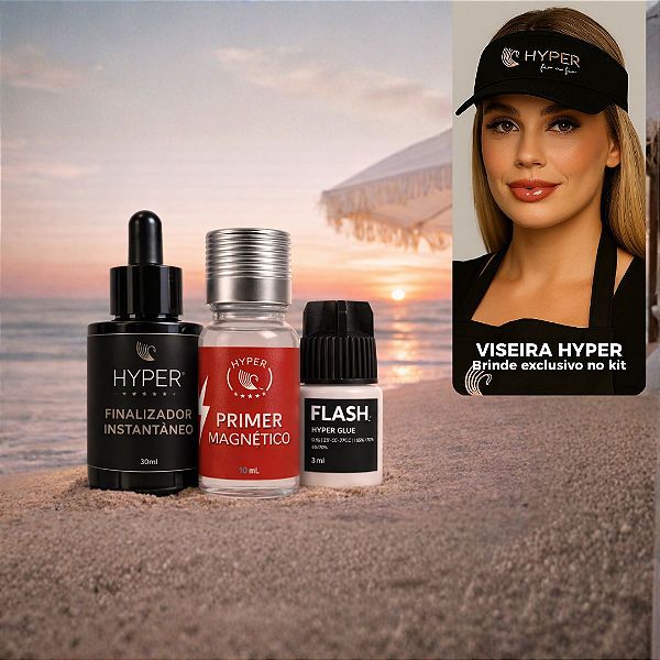 ☀️ KIT VERÃO DA RETENÇÃO MAGNÉTICA: Flash + Finalizador + Primer + VISEIRA(brinde)