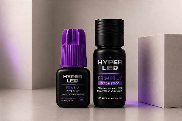 Kit Nova Era UV — Cola Hyper Glue® ERA UV + Primer Magnético UV | Retenção 40+ para Extensão de Cílios