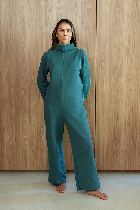 MACACÃO TRICOT ALGODÃO VERDE