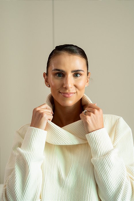 BLUSÃO GOLA CANELADO AVEIA