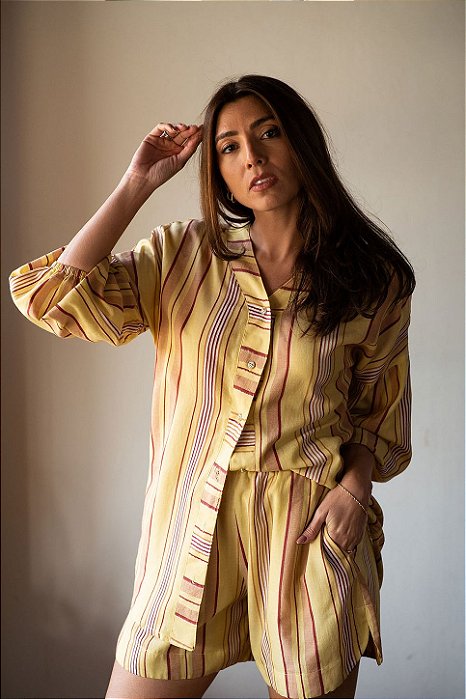 SHORT ALGODÃO GHEE LISTRAS