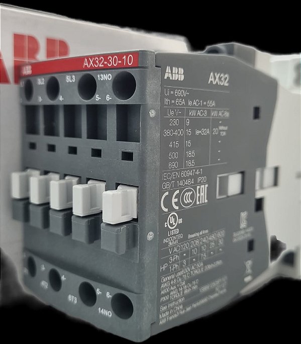 AX32 30-10-75 CONTATOR 3P 032A AC3 200-220V 60HZ 1NA 1SBL281074R7510 ABB
