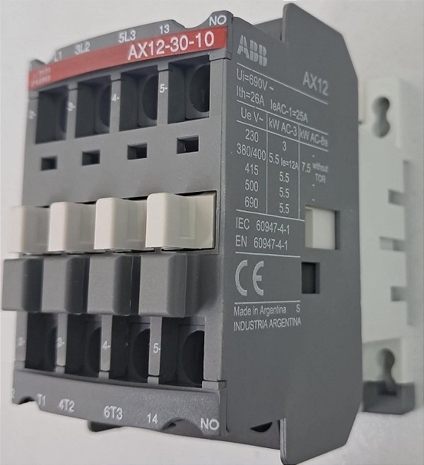 AX12-30-10-75 CONTATOR 3P 12A AC3 200-220V 60HZ 1NA 1SBL911074R7510 ABB