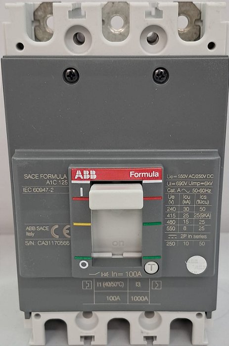 DISJUNTOR EM CAIXA MOLDADA A1C 125 TMF 100-1000 3p F F