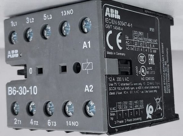 B6-30-10-84 Minicontator Tripolar 9A AC-3 20A AC-1 1NA 110-127VCA GJL1211001R8104 ABB