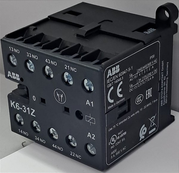 Minicontator auxiliar Tetrapolar 4A AC-15 3NA 1NF 220 VCA GJH1211001R8310 ABB