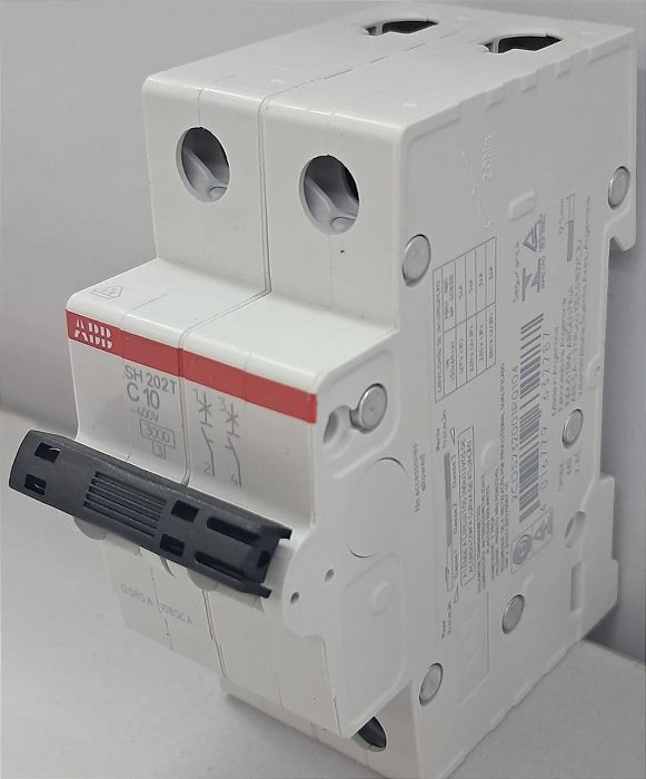 SH202 T-C10 MINI DISJUNTOR 2 PÓLO CURVA C 10A 6KA/127VAC 440V 2CDS232001R0104 ABB