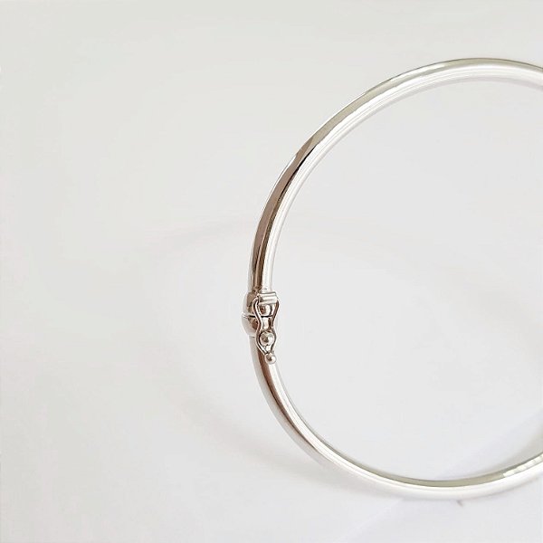 Pulseira Lisa em Ouro Branco 18k