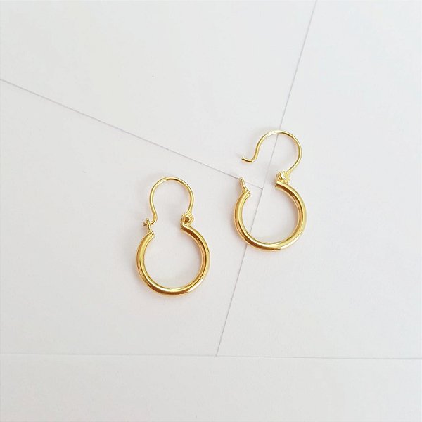 Argola Lisa em Ouro Amarelo Vintage / 11 mm