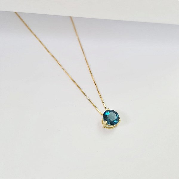 Corrente c/ Ponto de Luz Topázio London em Ouro Amarelo