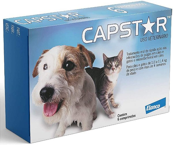 Capstar Cães e Gatos - Caixa com 6 comprimidos