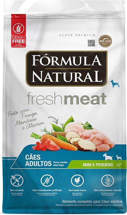 Fórmula Natural Fresh Meat Cães Adultos Raças Mini e Pequenas