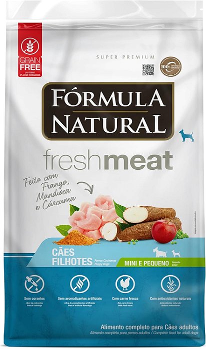 Fórmula Natural Fresh Meat Cães Filhotes Raças Mini e Pequenas