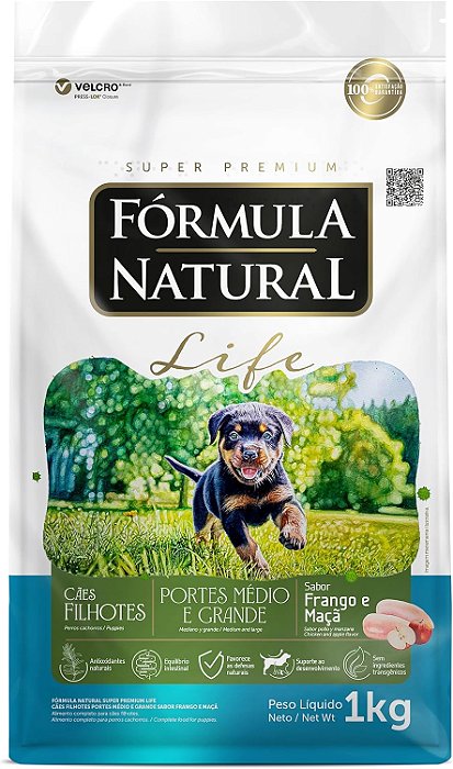 Fórmula Natural Life Cães Filhotes Raças Médias e Grandes