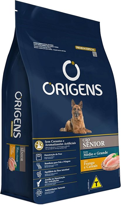 Origens Cães Sênior Médio e Grandes