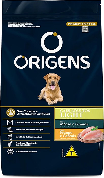 Origens Cães Light Médio e Grandes
