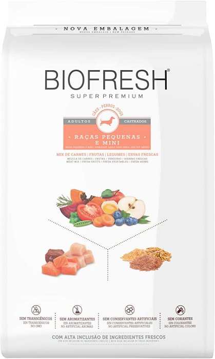 Biofresh Cães Adultos Castrados Raças Mini e Pequenas
