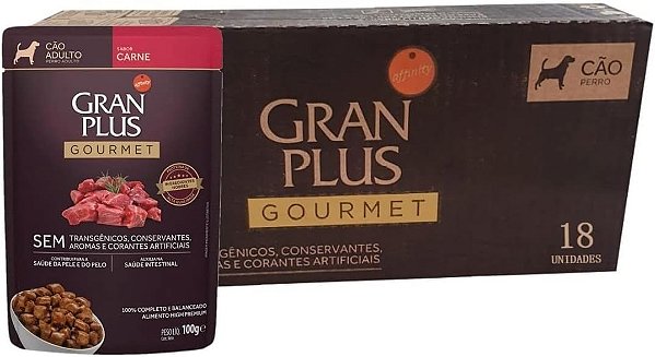 Gran Plus Gourmet Sachê Ração Úmida Cães Adultos 85g