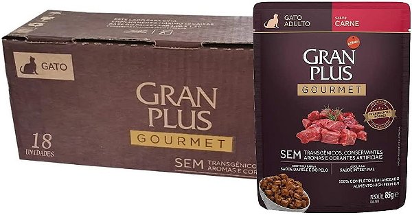 Gran Plus Gourmet Sachê Ração Úmida Gatos 85g