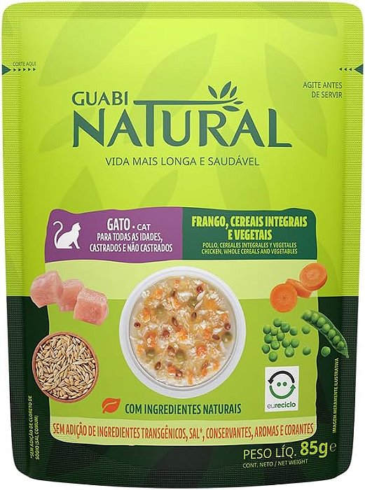 Guabi Natural Sachê Gatos Todos as Idades Castrados/Não Castrados 100g