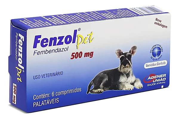 Fenzol Pet 500mg Vermífugo para Cães 6 Comprimidos