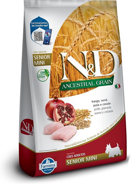 ND Ancestral Grain Ração Senior Mini Cães Pequenos
