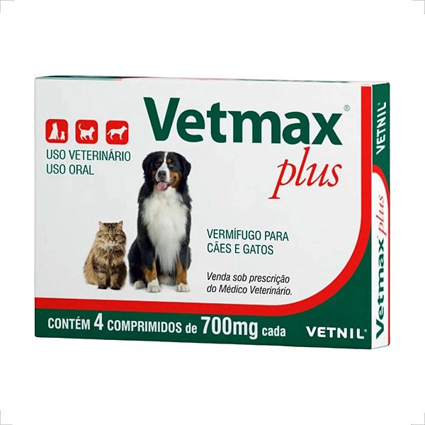 Vetmax Plus Vetnil Vermífugo 700mg para Cães e Gatos
