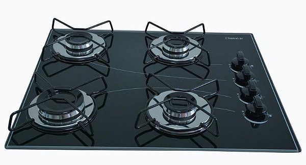 COOKTOP 4 BOCAS ULTRA CHAMA PRETO